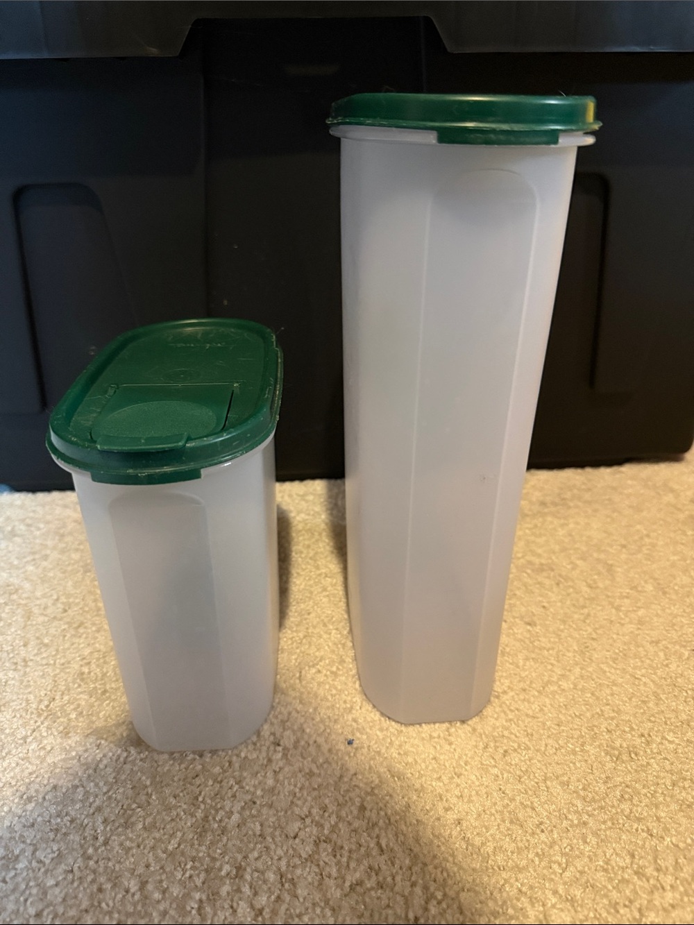Tupperware Food Storage Container Set with Dark Green Lids - 2 Piece